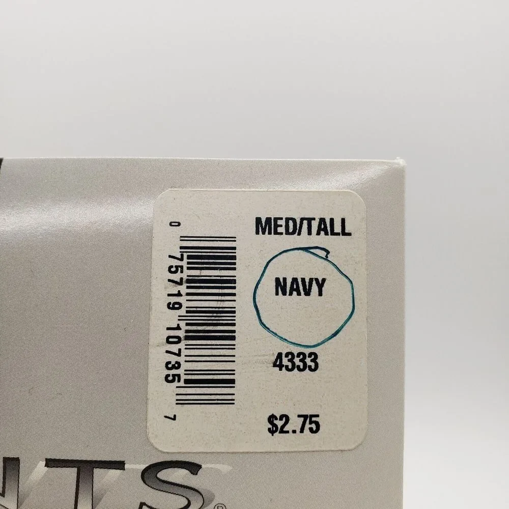 Moments Navy Blue 4333 Pantyhose Hosiery Sheer Sandalfoot‎ Size Med/Tall